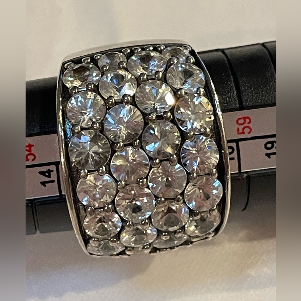 Jtv Silver Silver Crystal Statement Ring - image 1